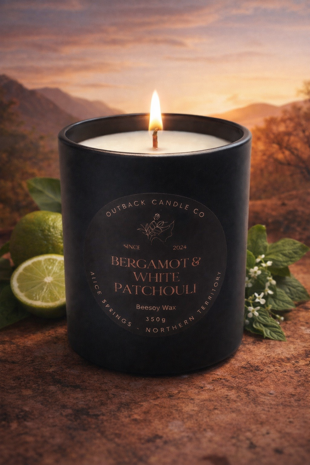 Bergamot & White Patchouli 300g Beesoy Candle