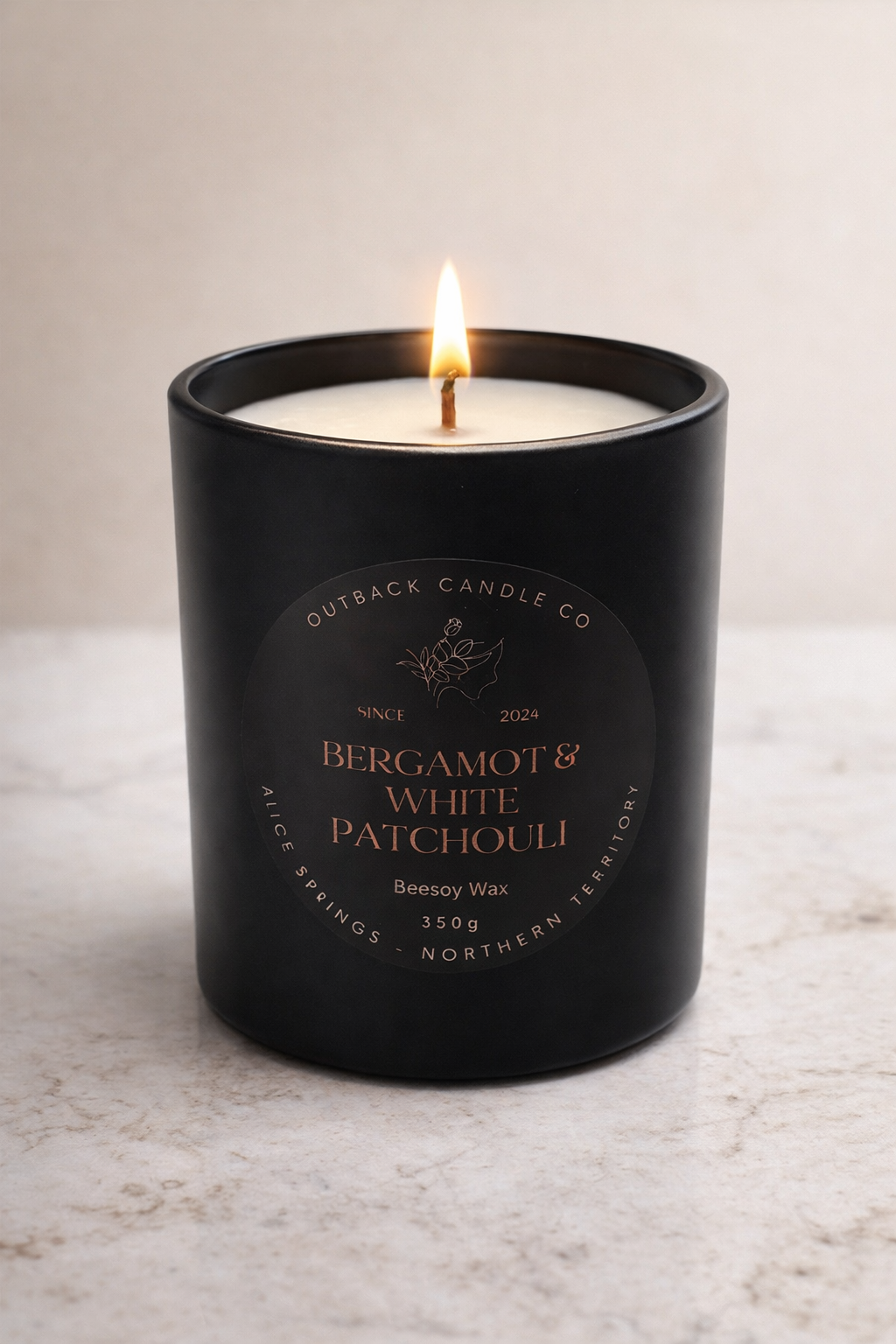 Bergamot & White Patchouli 300g Beesoy Candle